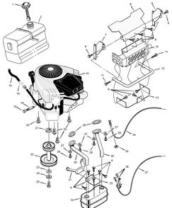 Part Location Diagram of 690547E701 Murray Assembly, Left Grille Support